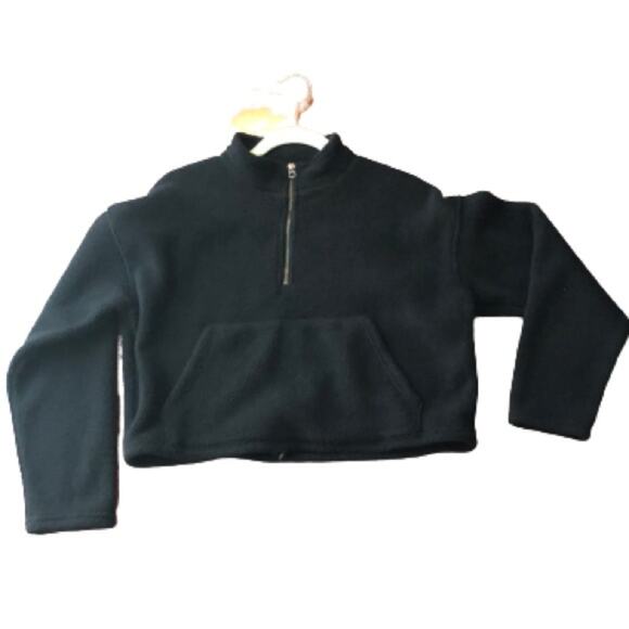 AMERICAN EAGLE Crewneck Crop Top Black Pulll Over - Picture 1 of 7